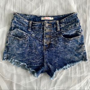High-Rise Denim Shorts
